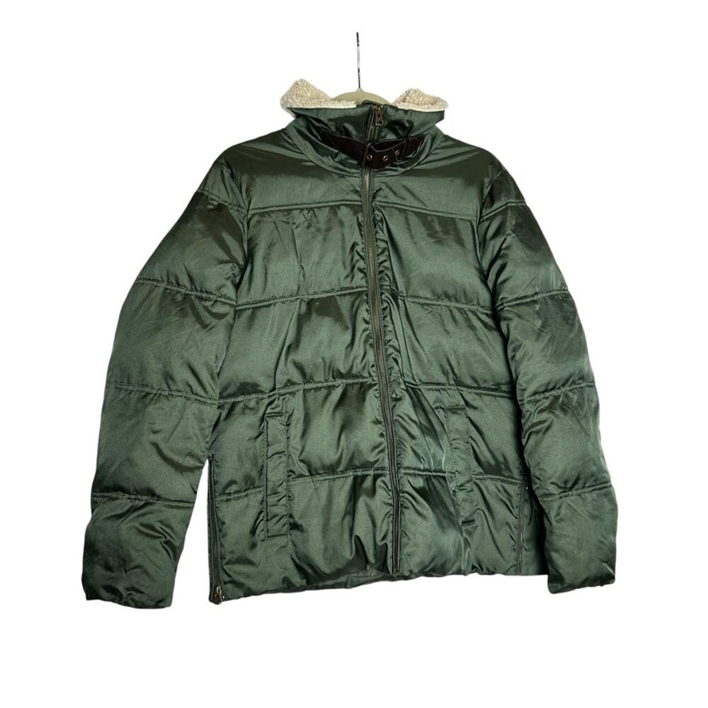 Lands End Green Puffer Jacket Size Medium 10/12